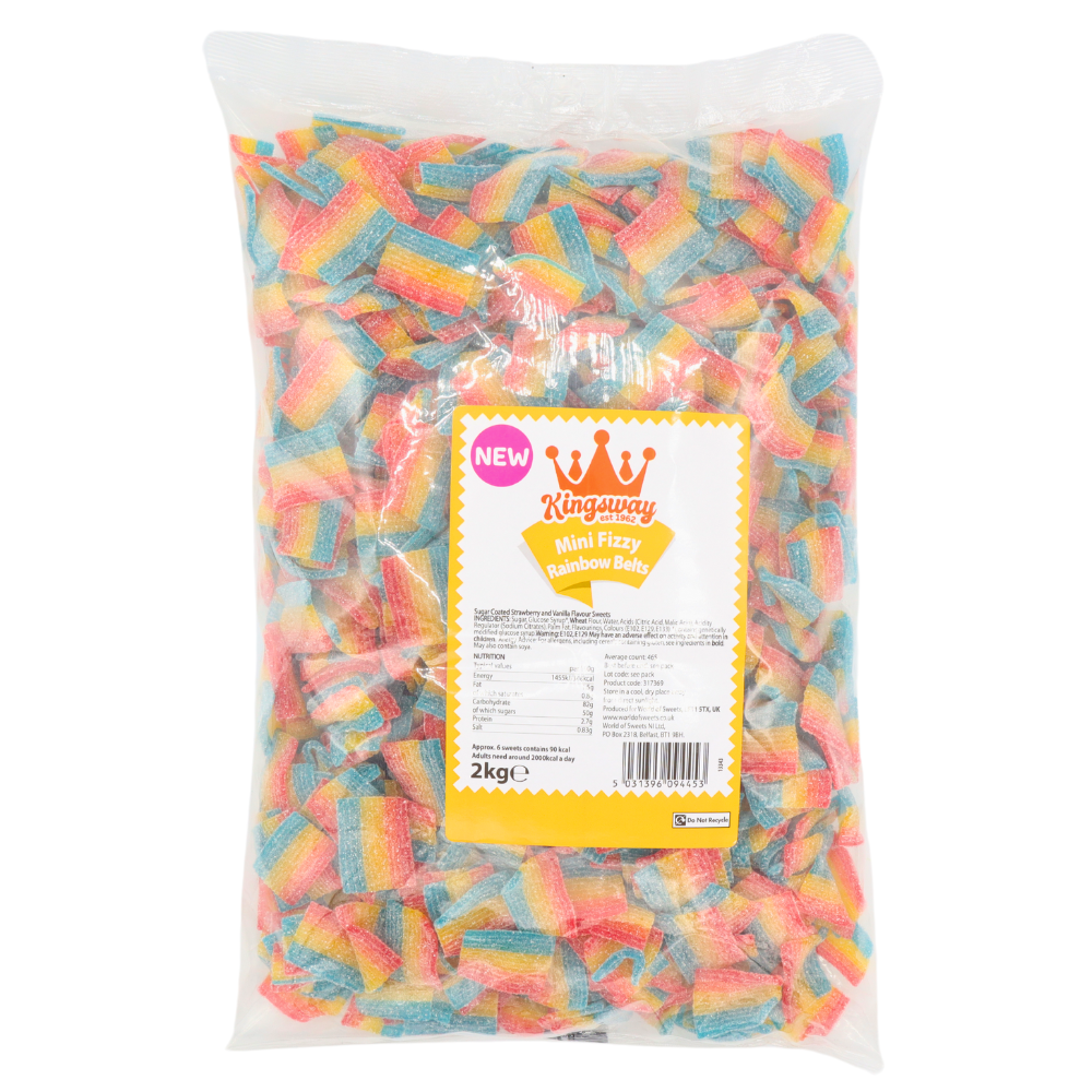 Kingsway Mini Fizzy Rainbow Belts - 2kg