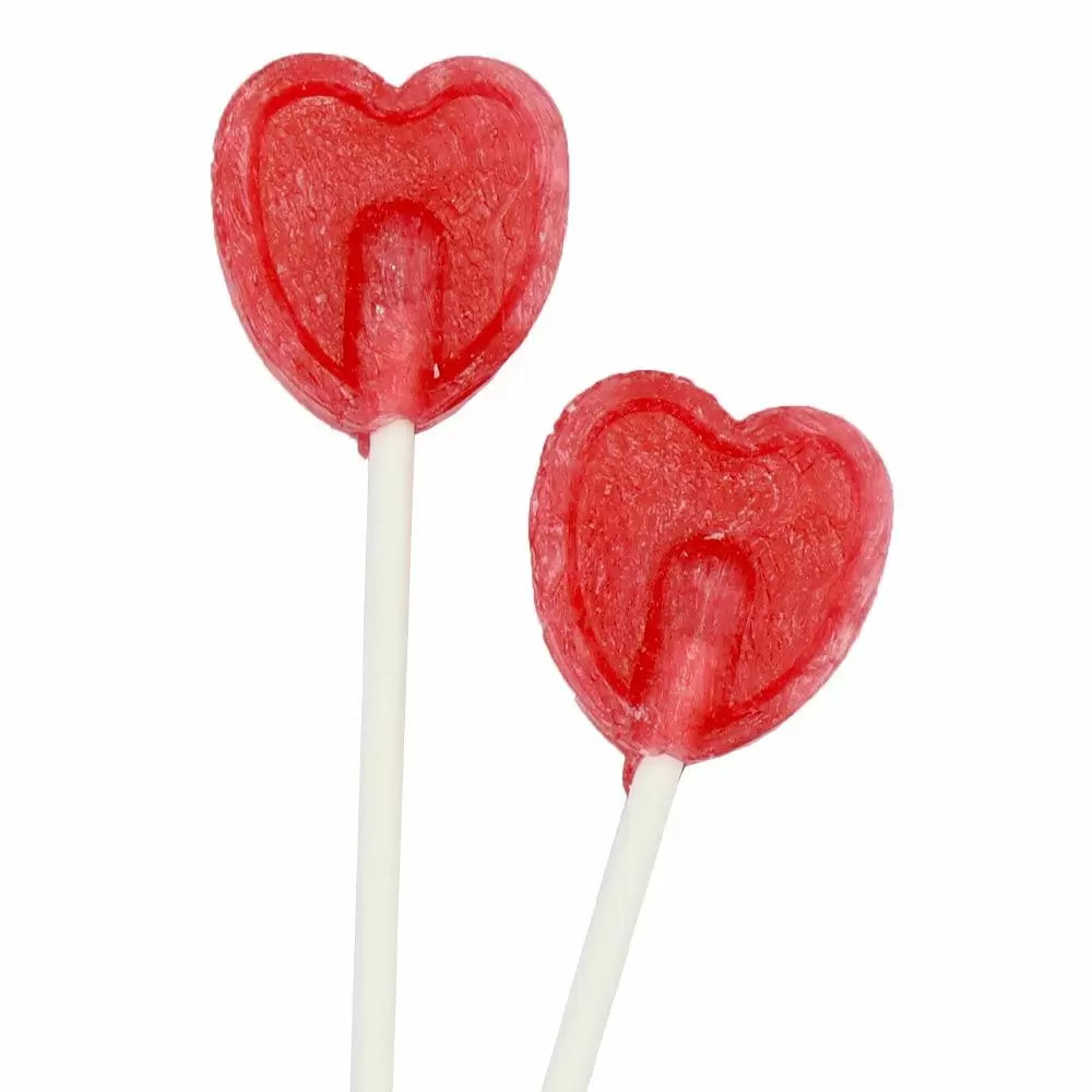 Heart Shaped Red Cherry Wrapped Lollipops - 1kg