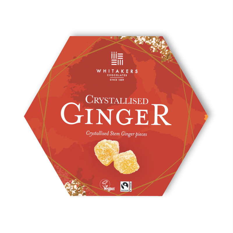 Whitakers Crystallised Stem Ginger Gift Box 200g - 8 Count