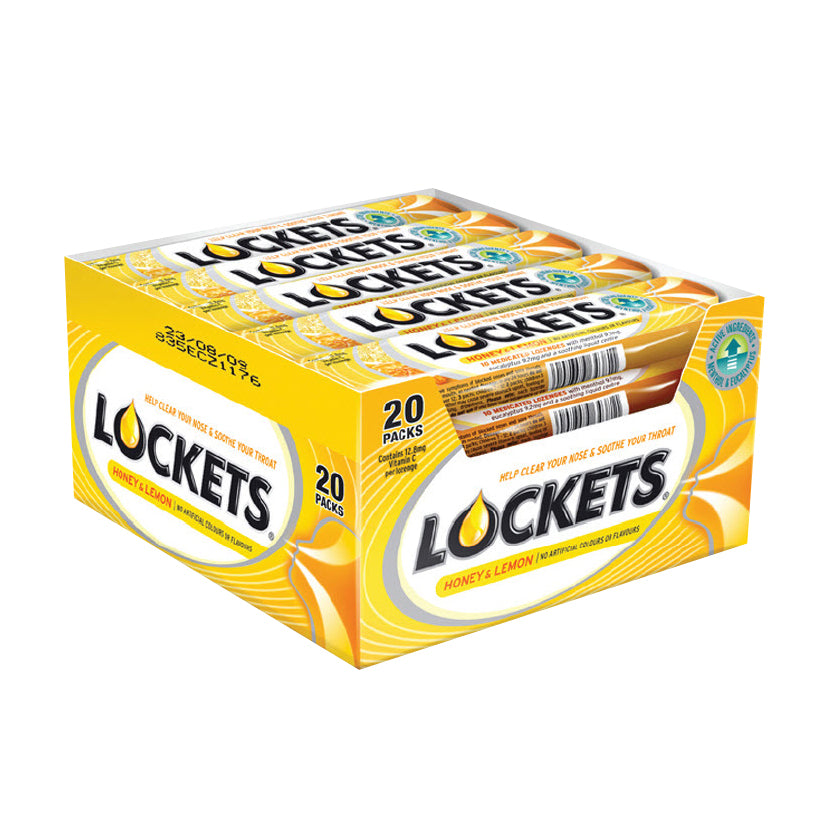 Lockets Honey & Lemon Cough Menthol Lozenges 41g - 20 Count