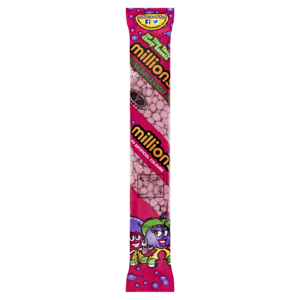 Millions Blackcurrant Candy Tubes - 12 Count