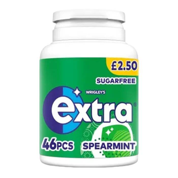 Wrigley's Extra Spearmint Sugarfree Chewing Gum Bottle PMP £2.50 - 6 Count