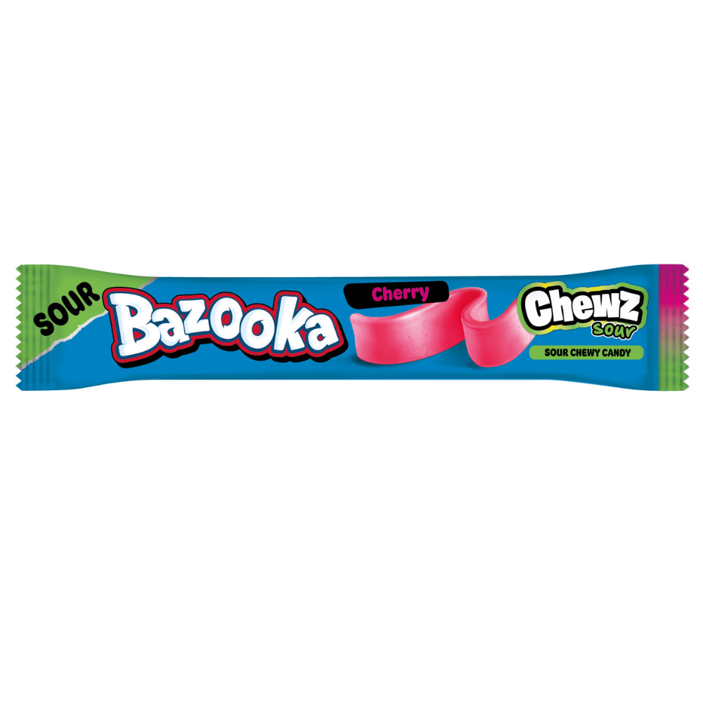 Bazooka Cherry Sour Chewz Chew Bar 14g PMP - 60 Count