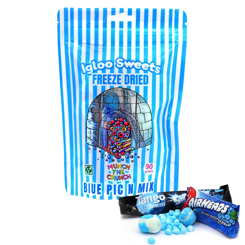 Igloo Sweets Freeze Dried Blue Candy Pick N Mix 90g - 10 Count