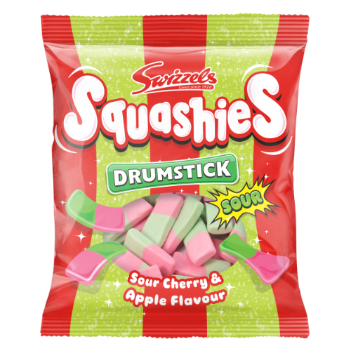 Swizzels Drumstick Sour Cherry & Apple Squashies 120g - 12 Count