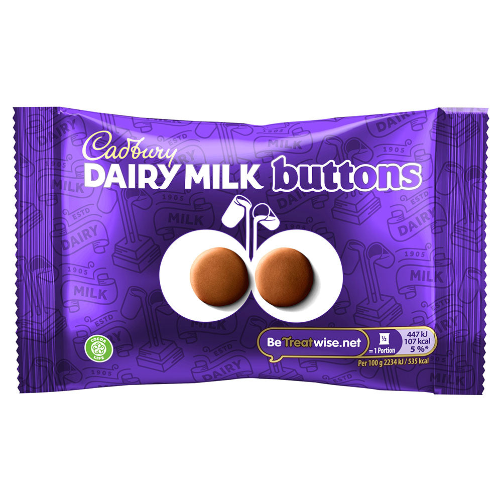 Cadbury Dairy Milk Giant Buttons Chocolate Bag 40g - 36 Count