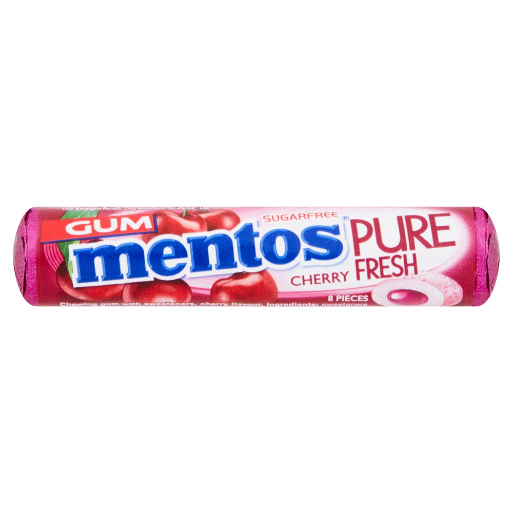 Mentos Sugar Free Pure Fresh Cherry Gum 15g - 24 Count