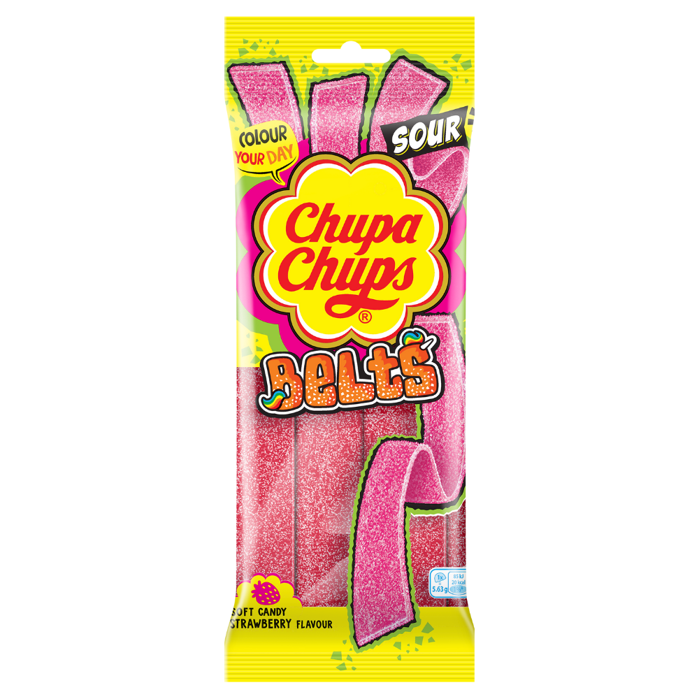 Chupa Chups Strawberry Belts 90g - 18 Count