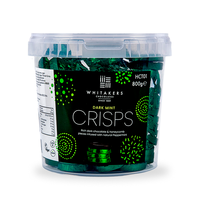 Whitakers Dark Chocolate Mint Honeycomb Crisps - 800g