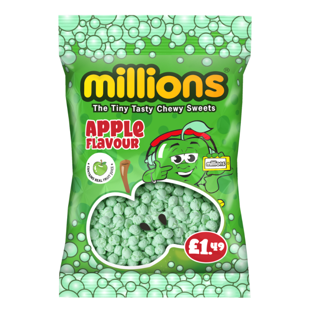 Millions Apple 110g Hanging Bags £1.49 PMP - 12 Count