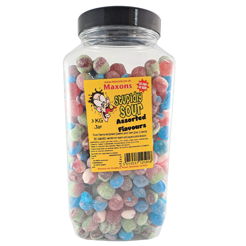 Maxons Stupidly Sour Assorted Sweets - 3kg