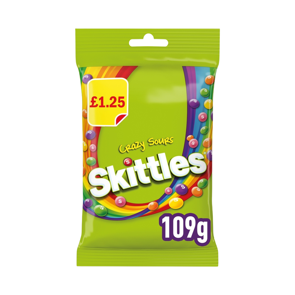 Skittles Crazy Sours 109g Bag PMP £1.25 - 14 Count