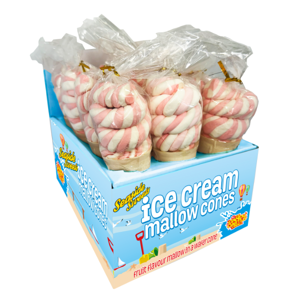 Rose Ice Cream Mallow Cone 40g - 12 Count