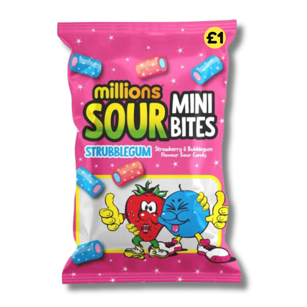 Wholesale Millions Sour Strubblegum Bites PM £1 - 12x120g | Bulk ...