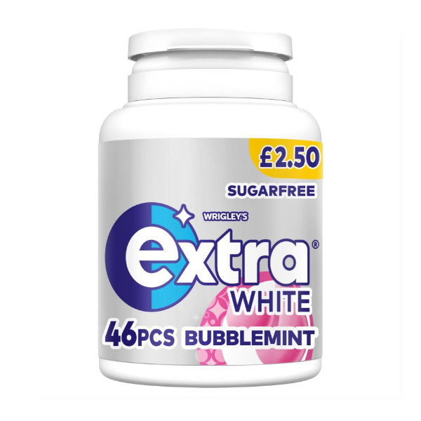 Wrigley's Extra White Bubblemint Sugarfree Chewing Gum Bottle PMP £2.50 - 6 Count