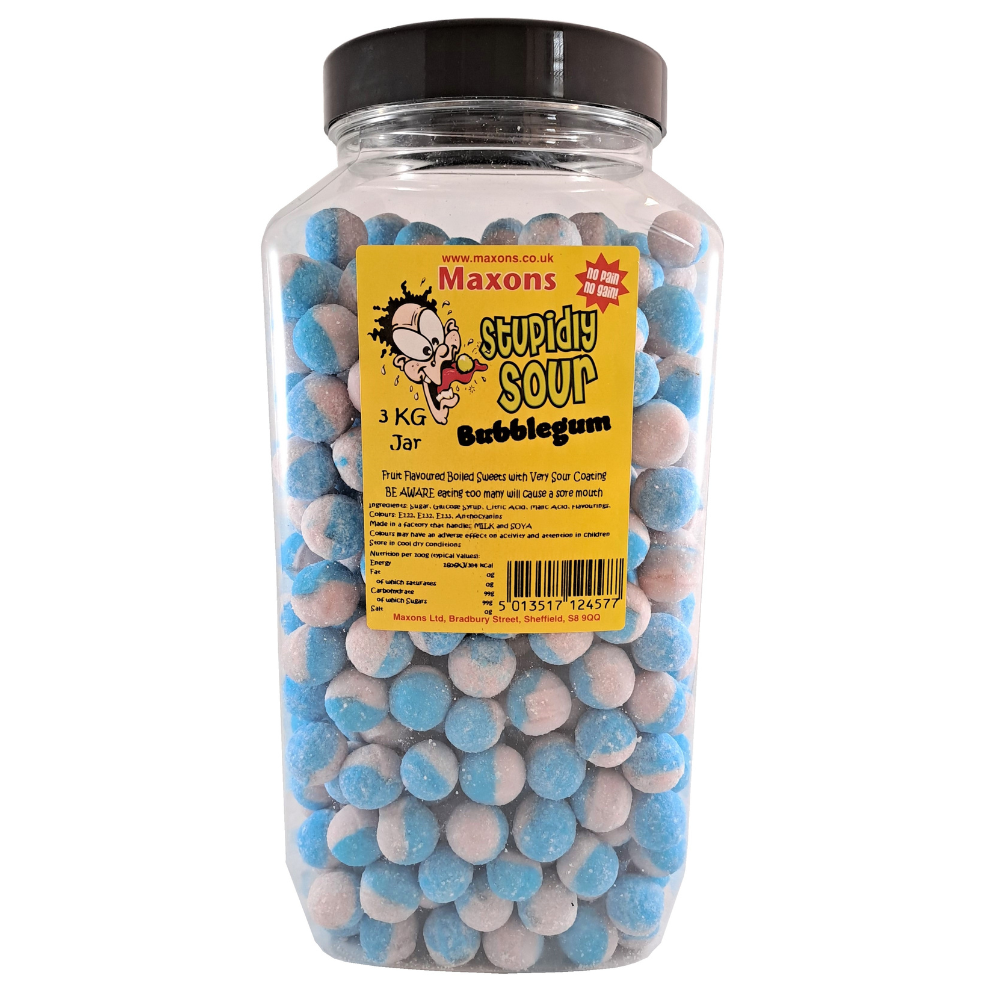 Maxons Stupidly Sour Bubblegum Sweets - 3kg