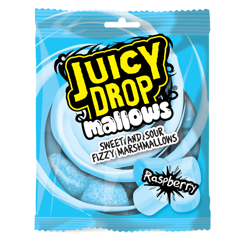 Topps Juicy Drop Raspberry Mallows 100g - 20 Count