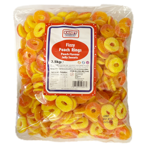 Kandy Warehouse Fizzy Small Peach Rings - 2.5kg *BBD 03/05/25*