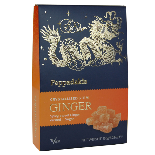 Pappadakis Crystallised Stem Ginger 125g Gift Box - 12 Count