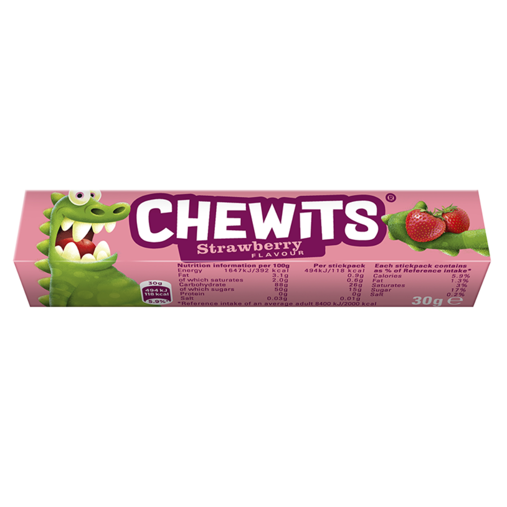 Chewits Strawberry Flavour Stick Pack 30g - 40 Count