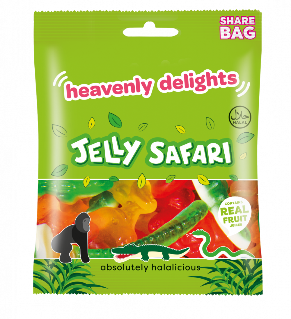 Heavenly Delights Jelly Safari 140g Share Bag - 12 Count