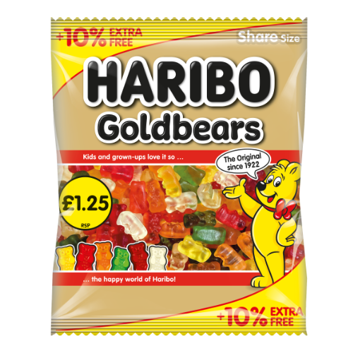 Haribo Gold Bears PM £1.25 + 10% Free - 12x154g