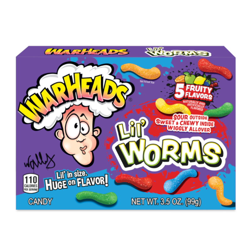 Warheads Lil' Worms Theatre Box 99g - 12 Count