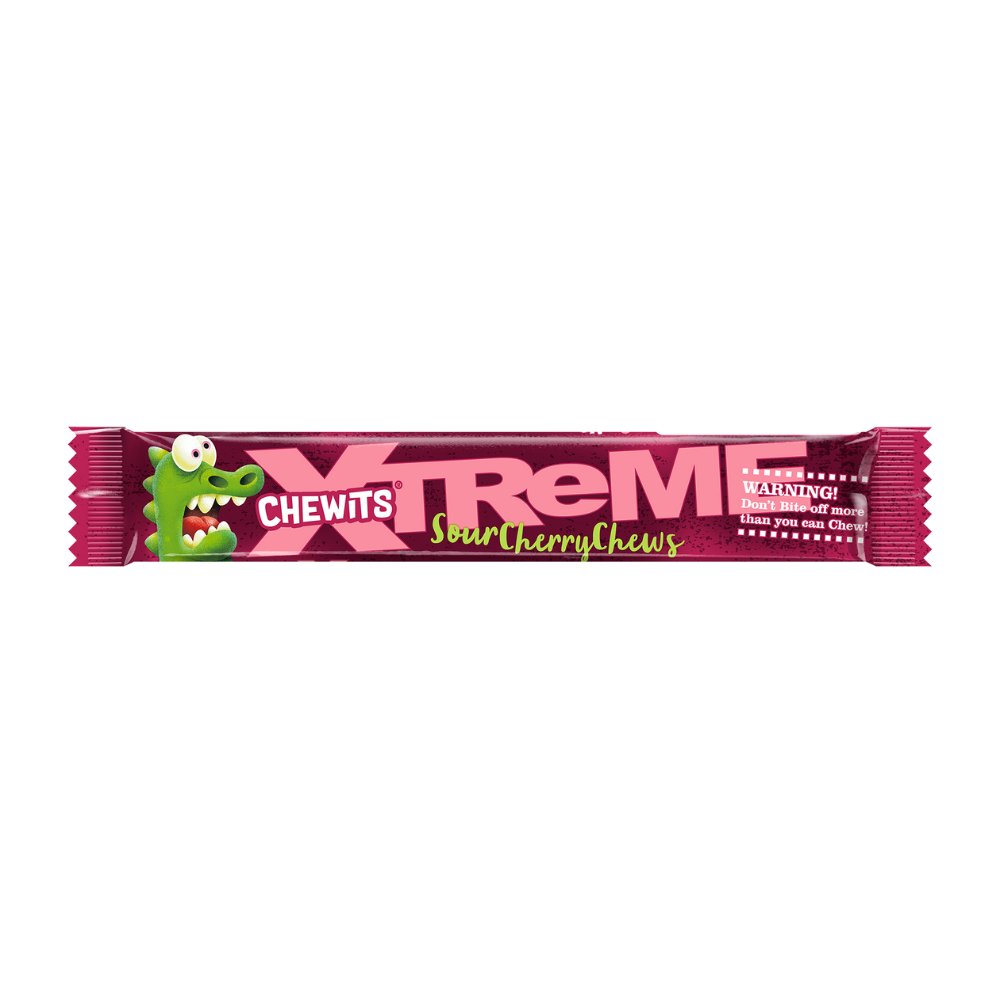 Chewits Xtreme Extremely Cherry Chews 34g - 24 Count