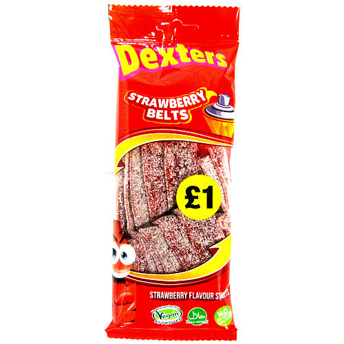 Dexters Strawberry Belts £1 PMP 160g - 12 Count