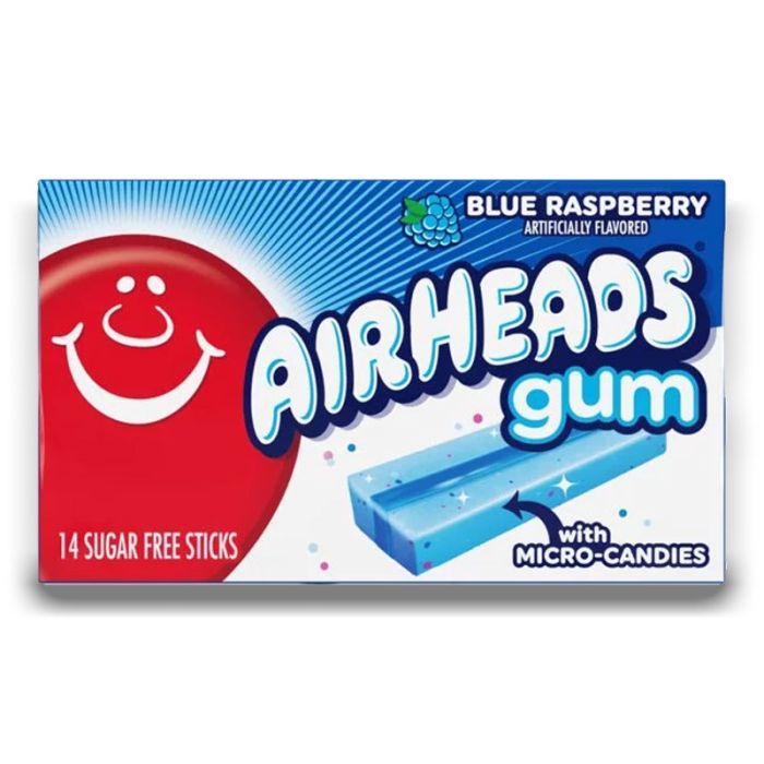 Airheads Blue Raspberry Chewing Gum - 12 Count