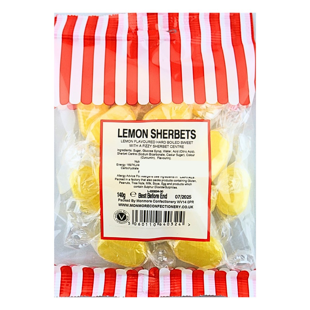 Pre-Packed Sherbet Lemons 140g - 24 Count