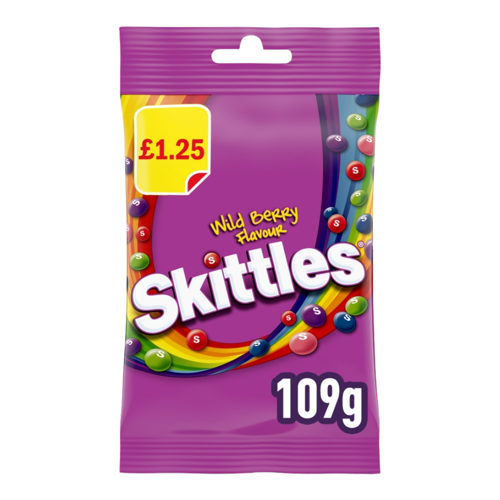 Skittles Wild Berry 109g Bag PMP £1.25 - 14 Count