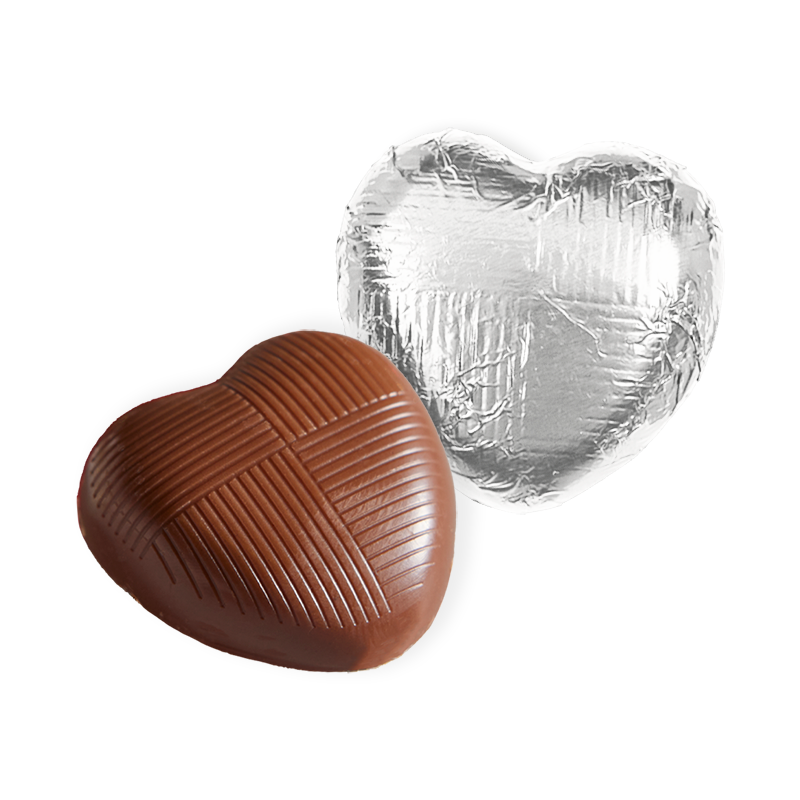 Whitakers Silver Foiled Chocolate Hearts - 1kg