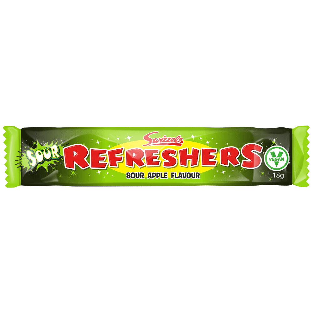 Swizzels Matlow Sour Apple Refreshers Chew Bar - 60 Count