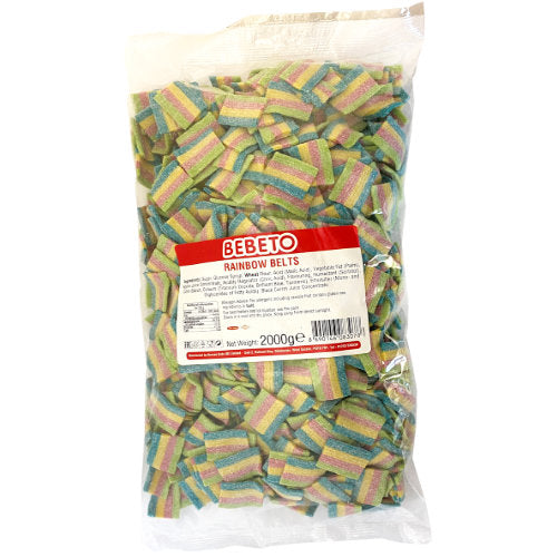 Bebeto Halal Fizzy Rainbow Belts - 2kg