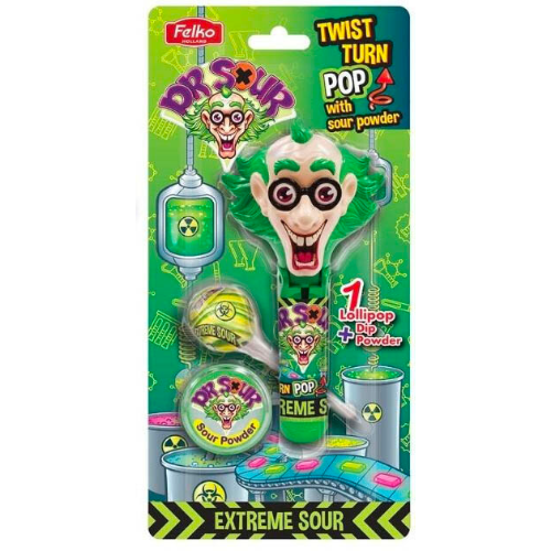 Dr Sour Twist & Turn Candy Pop Blister 17g - 6 Count