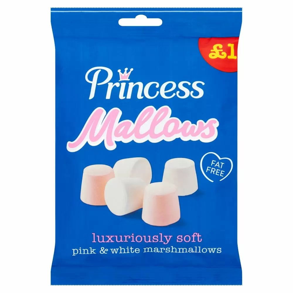 Princess Mallows Pink & White Marshmallows 150g PMP £1 - 12 Count