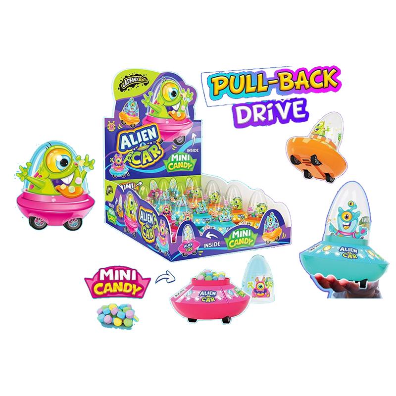 Johnny Bee Candy Alien Car - 12 Count